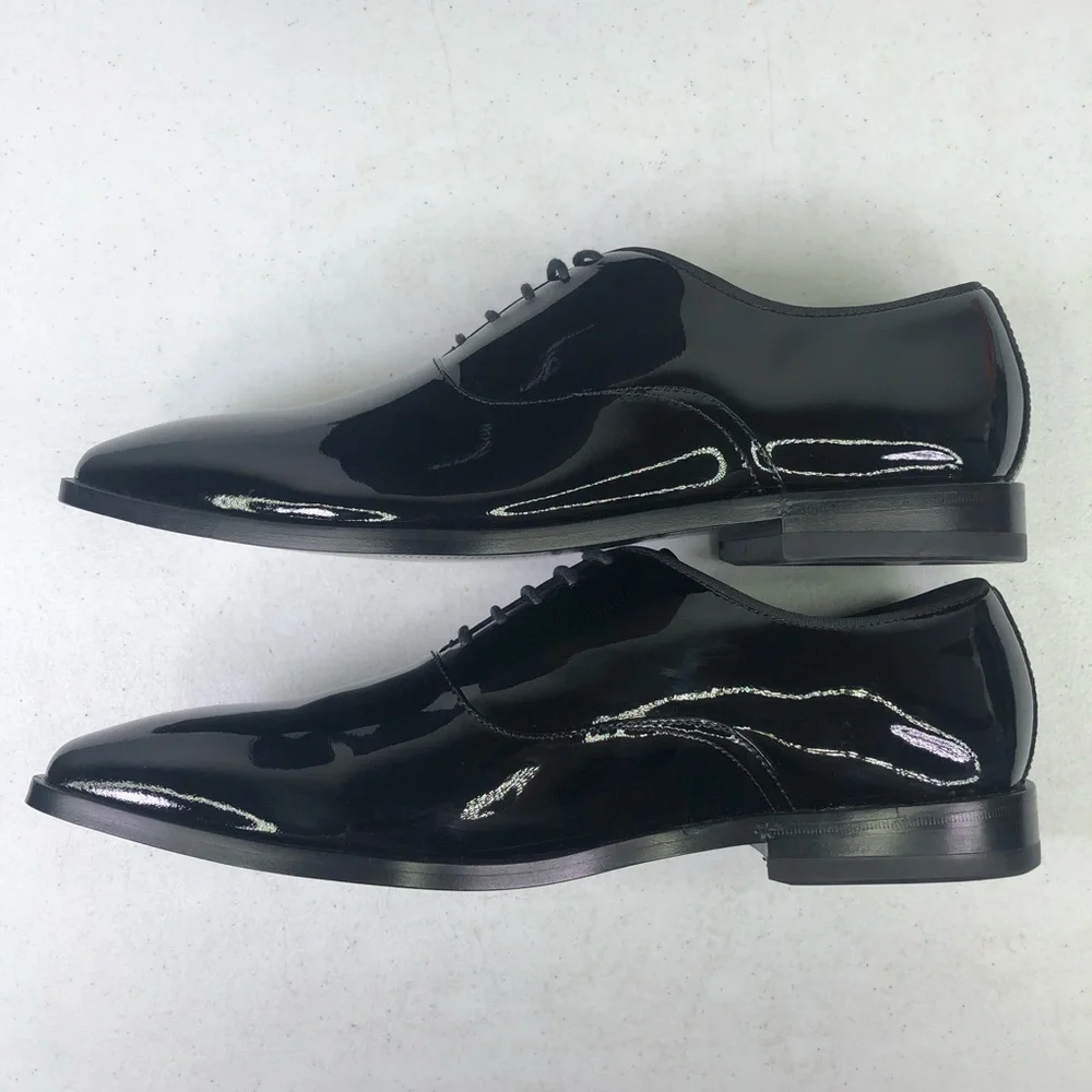 HUGO Boss Highline Patent Oxfords Black Leather